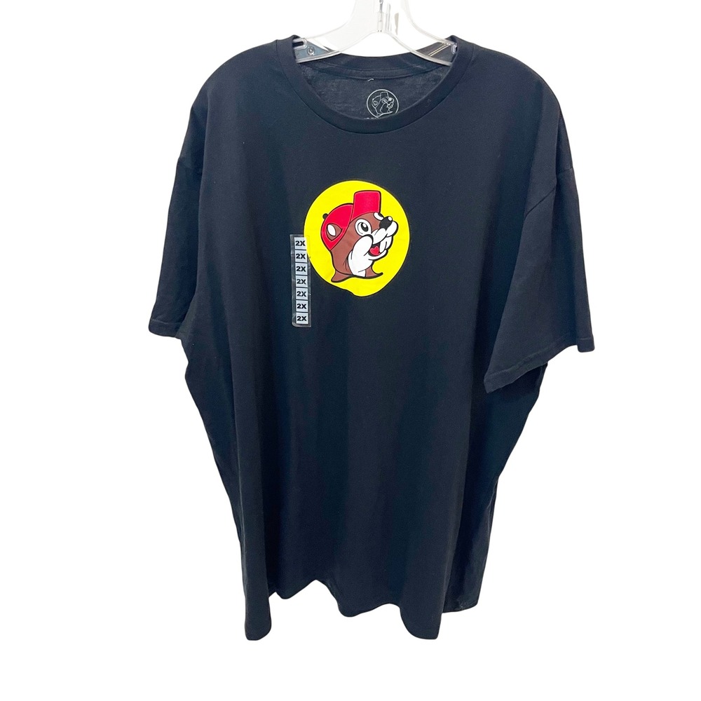 NEW Bucees Mens Short Sleeve Beaver Logo Graphic Tee Black T-Shirt 2XL NWOT